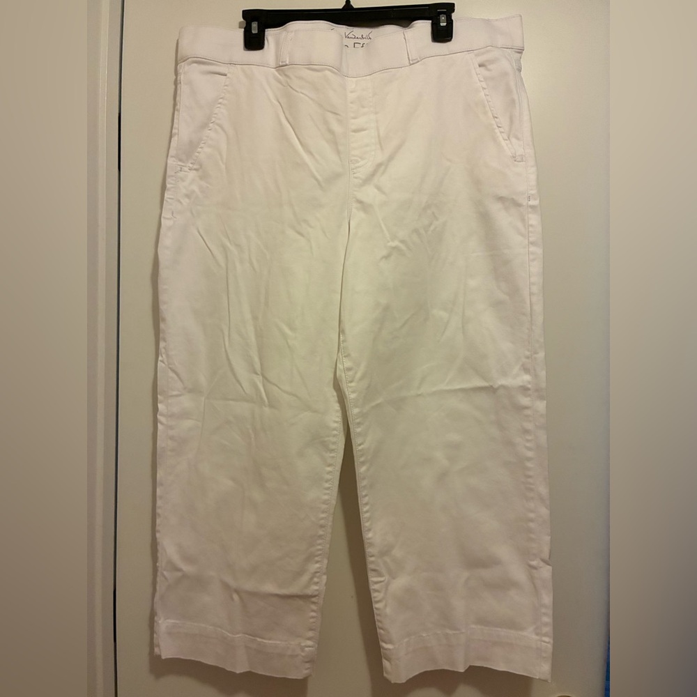 Gloria Vanderbilt White Wide Leg Crop Pants